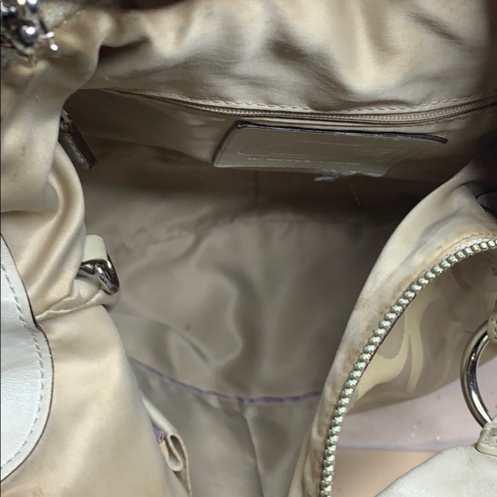 COACH WHITE /light khaki Signature "C" Ali - Picture 7 of 8